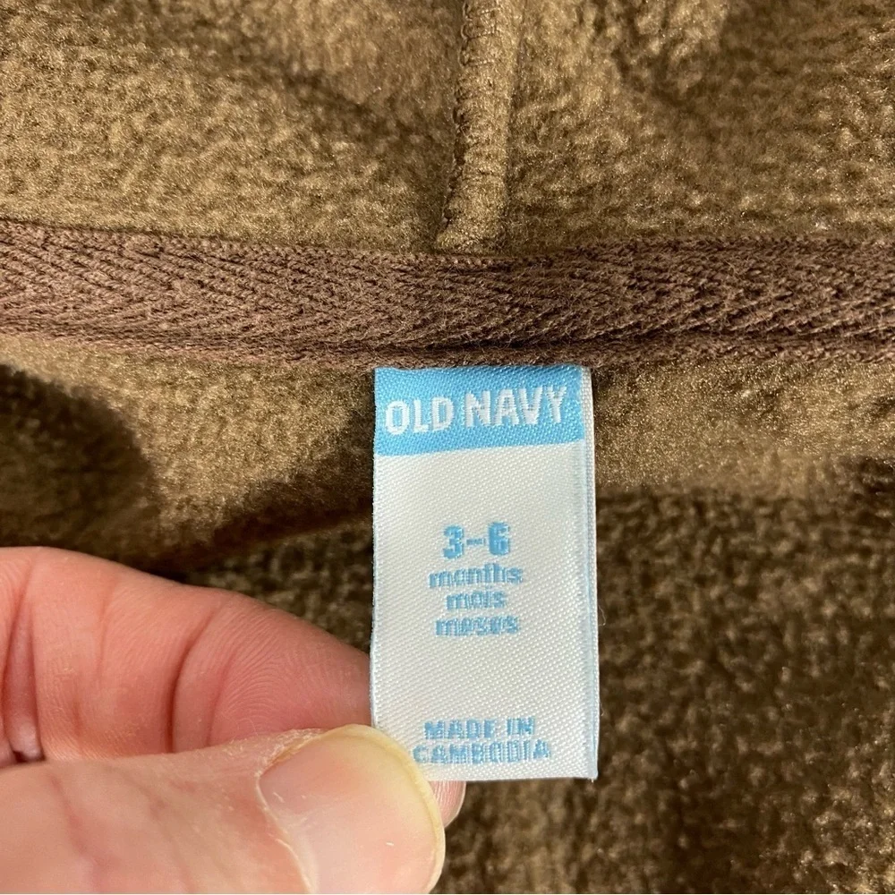 Old Navy Baby Fleece Bear Ears Hoodie Zip-Up Jacket
